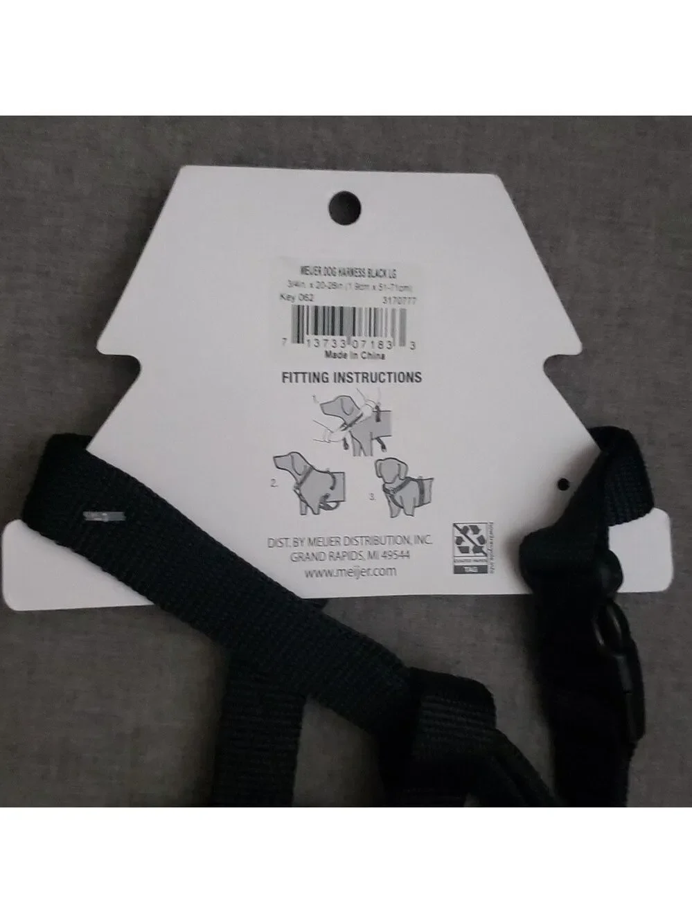 Meijer adjustable‎ step-in harness black dog pet chest 3/4